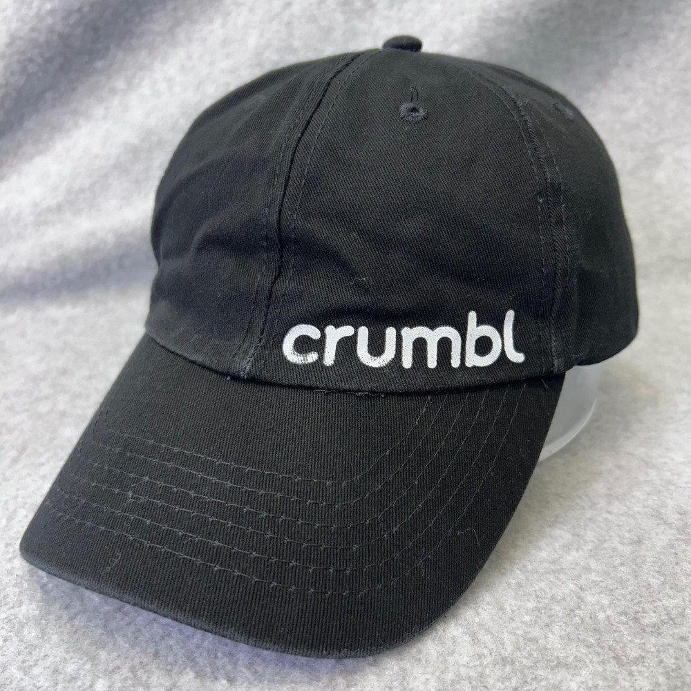 Crumbl Cookies Logo Unisex Black  Baseball Hat Adjustable Strap OSFM